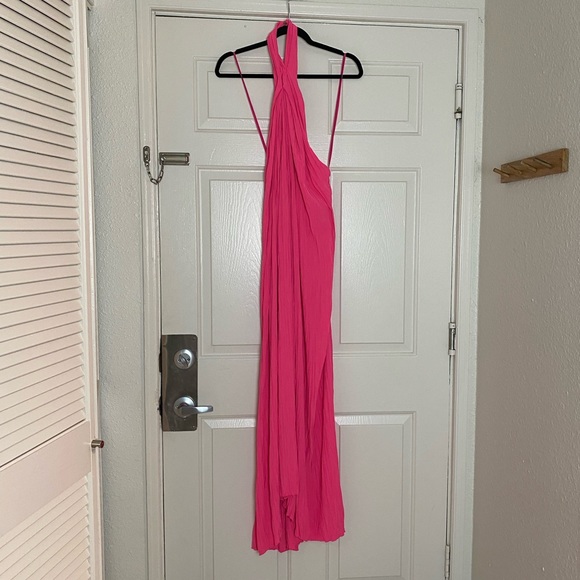 A.L.C. Rio Pleated Maxi Dress Gown in Neon Pink Size 00 - Picture 8 of 13